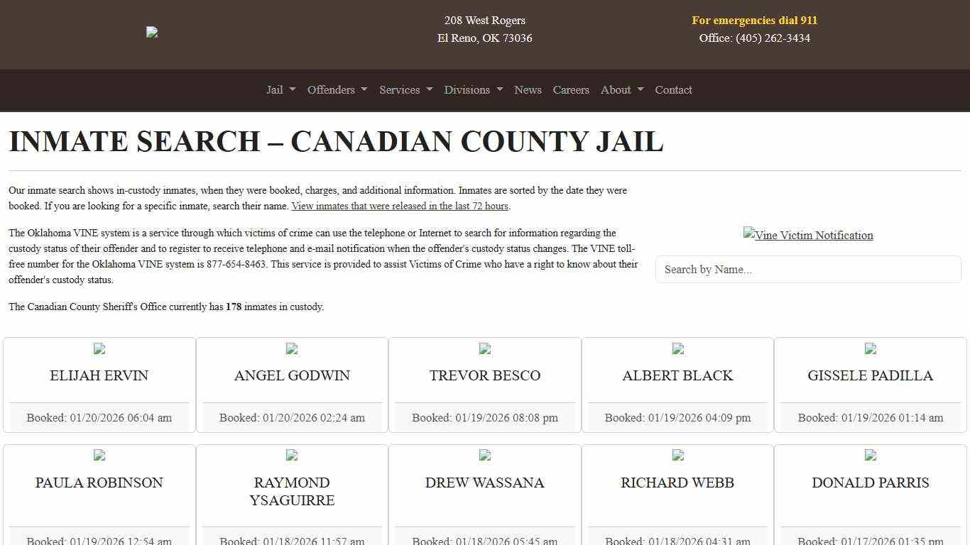 Inmate Search | Canadian County Sheriff's Office