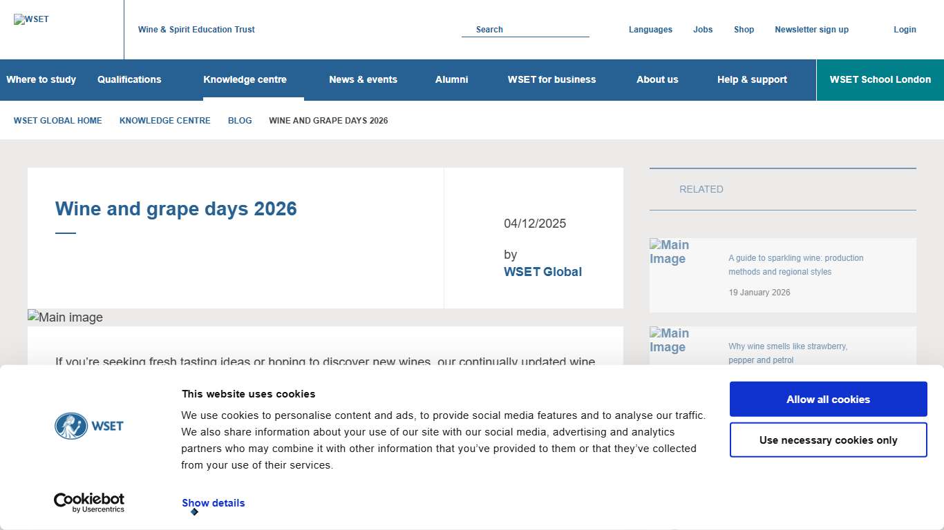 Wine and grape days 2026 | Wine & Spirit Education Trust